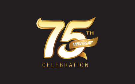 30th anniversary logotype style with golden color for celebration event, wedding, and invitation