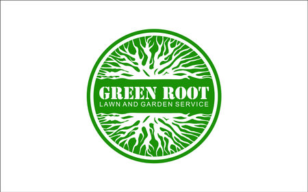 Creative graphic vector of green root on white background logo designのイラスト素材