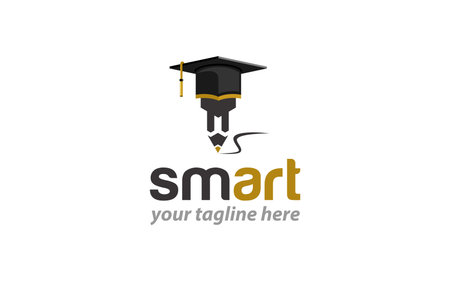 Vector illustration of graphic logo design template for student online learningのイラスト素材
