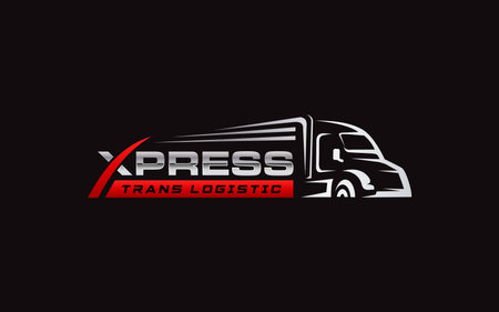 Illustration graphic design of express logistic transportation concept logo design templateのイラスト素材