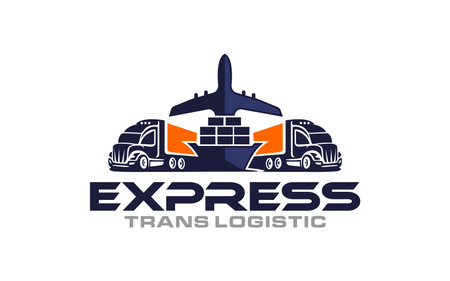 Illustration graphic design of express logistic transportation concept logo design templateのイラスト素材