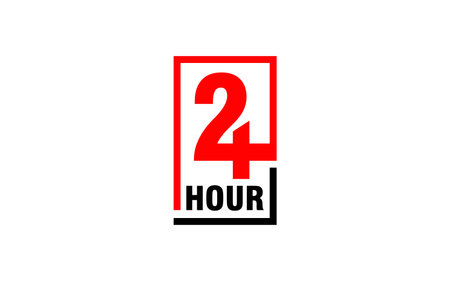 Illustration graphic vector of twenty four hour icon shows time. 24 hours icon design templateのイラスト素材