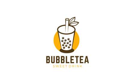 Illustration vector graphic of bubble tea drink concept logo design template on white backgroundのイラスト素材