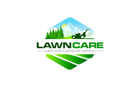 Illustration graphic vector of lawn care, landscape services, grass concept logo design templateのイラスト素材