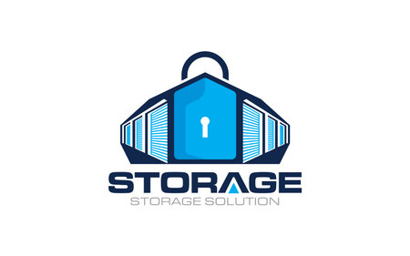 Illustration vector graphic of self storage solution company logo design templateのイラスト素材