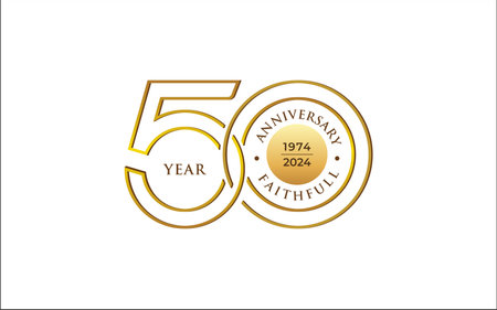 Set of 50th anniversary logo design, Fifty years celebrating anniversary logo design templateのイラスト素材