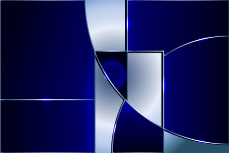 abstract blue background with wave, abstract geometry backgroundのイラスト素材