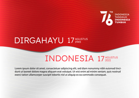 Dirgahayu RI with red and white background vector illustrationのイラスト素材