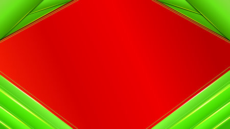 Abstract banner background with green shapes on red color, abstract background with stripesのイラスト素材