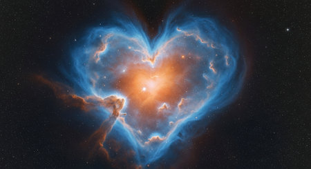 Heart in outer space. Elements of this image furnished by NASA.の素材