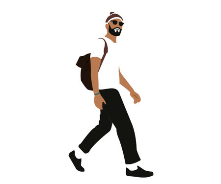 Flat vector image of a male traveler, Flat Icon