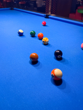 The Ball spread in the table poolの写真素材