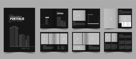 Architecture portfolio template, Photography Portfolio, Photo Book Design and Multipurpose brochure layout designのイラスト素材