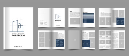 Architecture Portfolio Template design and interior portfolio layout designのイラスト素材