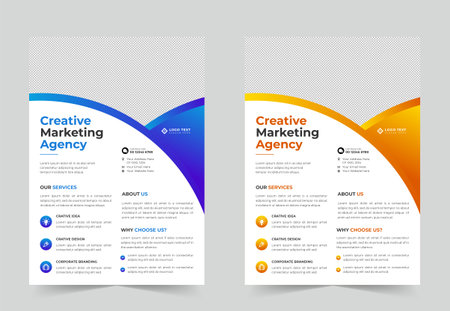 Creative digital marketing agency flyer layout design or Corporate business flyer templateのイラスト素材