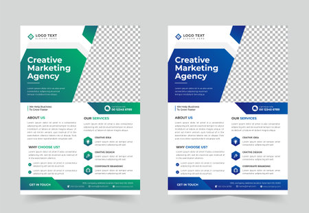 Creative corporate business flyer design template and digital marketing flyer template designのイラスト素材