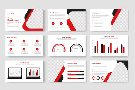 Business presentation slides template company profile brochure, booklet,Corporate business plan presentation templateのイラスト素材