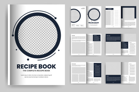 Cookbook Magazine Layout design and Recipe Book Template&#x9;&#xD;&#xA;のイラスト素材