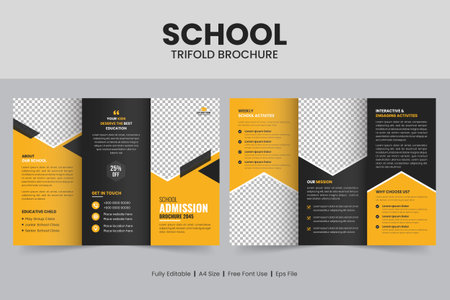 Modern school admission trifold brochure template, Kids back to school education brochure, flyer layout&#x9;のイラスト素材