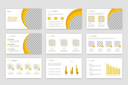 Creative business presentation slides template design. Use for modern keynote presentation background, brochure designのイラスト素材