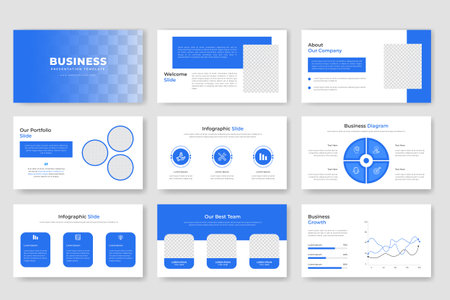 Modern Business presentation slides template design. Use for modern keynote presentation background, brochure layout designのイラスト素材