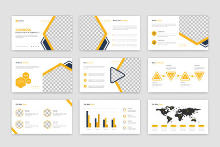 Corporate Business presentation slides template design, business proposal and company brochure, booklet company profile, Aannual report PwoerPoint templateのイラスト素材