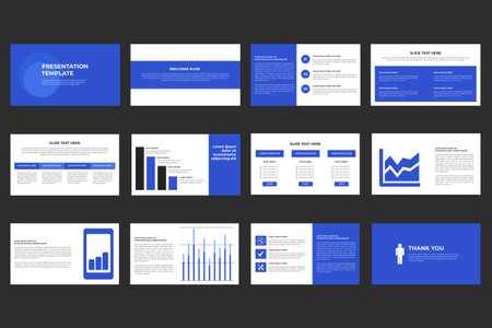 Business presentation slides template and project proposal template, company profile brochure, booklet, business plan presentation templateのイラスト素材