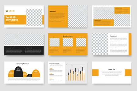 Creative Business Plan presentation slides template or corporate business portfolio presentation template, modern keynote presentationのイラスト素材