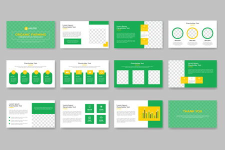 Organic Farming presentation slide template or agriculture presentation templatesのイラスト素材
