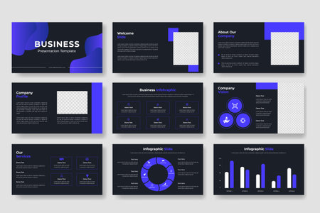Business presentation slides template company profile brochure, booklet,Corporate business plan presentation templateのイラスト素材