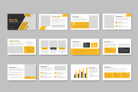 Startup business presentation slides template and corporate presentation layout template designのイラスト素材