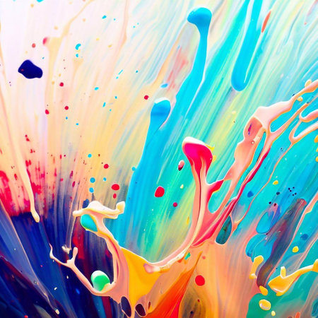 Abstract colorful paint ink splatter stains brush stocks watercolor background with generative aiの素材