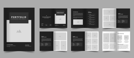 Architecture portfolio template and interior portfolio design layoutのイラスト素材