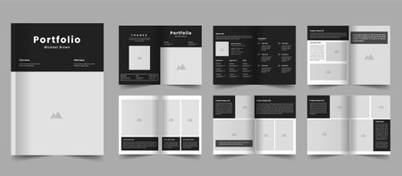 Design portfolio template and Digital Portfolio Layout, Photography Portfolio Layoutのイラスト素材