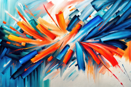 Abstract colorful ink paint splash, splatter brush strokes, Watercolor powder explosion, smoke paint effect, stain grunge isolated on white backgroundの素材