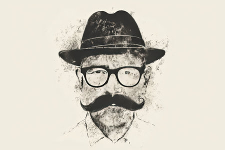 Happy Fathers Day Illustration and Vintage watercolor Father's Day typography posterの素材