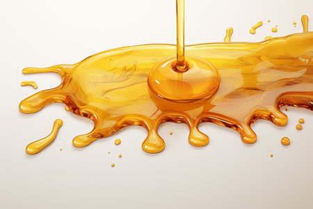 Colorful acrylic paint dripping with liquid drops and abstract liquid ink splash backgroundの素材