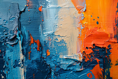 Abstract colorful acrylic oil painting on canvas wallpaper or watercolor ink paint brush strokes backgroundの素材
