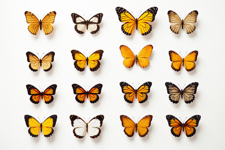 Beautiful monarch butterfly background and Colorful flying butterflies illustrationの素材