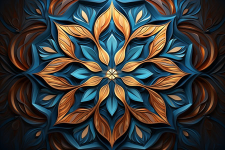 Luxury mandala background with golden Arabic Islamic arabesque pattern design background, 3D renderingの素材