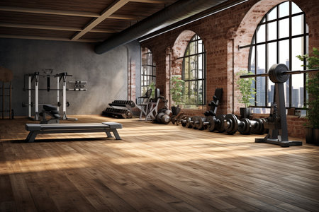 Fitness center and Gym interior and free space for your decoration for backgroundの素材