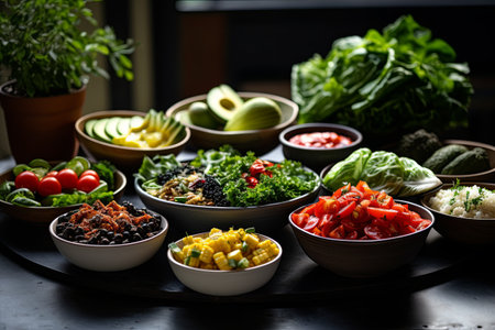 Assortment organic fresh vegetables and healthy food isolated backgroundの素材