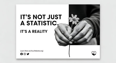 A poignant image conveying the message that every statistic represents a real persons life and experience, urging empathy and understanding.の素材