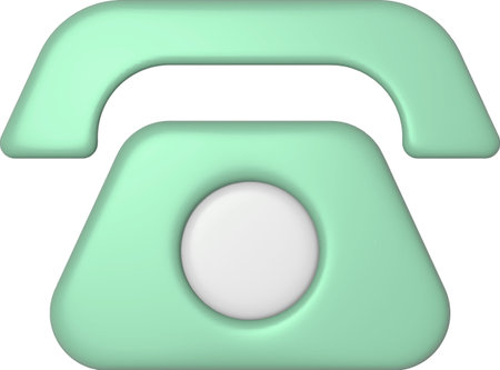 Contact Icon, 3d phone reciever,  vector illustration of blue phone icon on white background, Old-fashioned phoneのイラスト素材