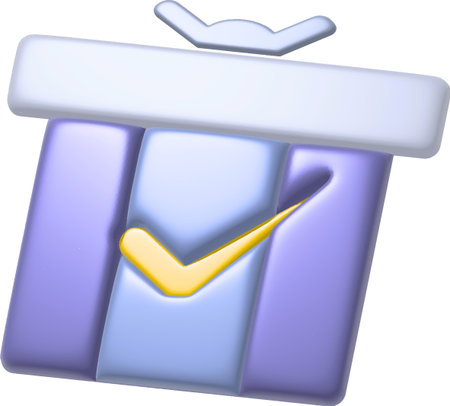 Gift box, 3D image. Creative idea. Minimal concept. 3d rendering, holiday Christmas new year conceptのイラスト素材