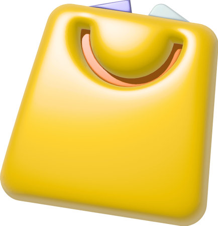 3d render of paper shopping bag. Fashion accessories bag,Banner for online shopping, realistic gifts and gift bags for valentine's day, new year, and other holidaysのイラスト素材