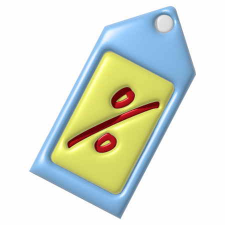 3d render discount tag icon illustrationのイラスト素材