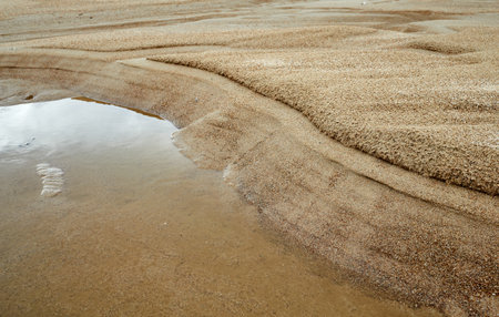Sandy beach Clear water background