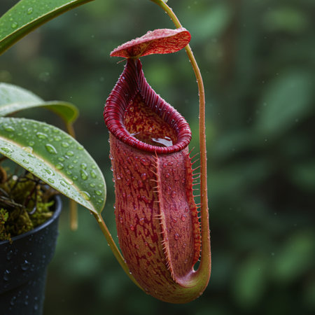 Carnivorous pitcher plants or monkey cups ( Nepenthes)の素材