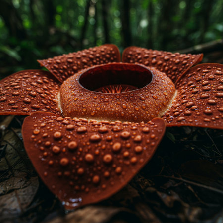 Beautiful red flower in the rainforest of Borneo.の素材